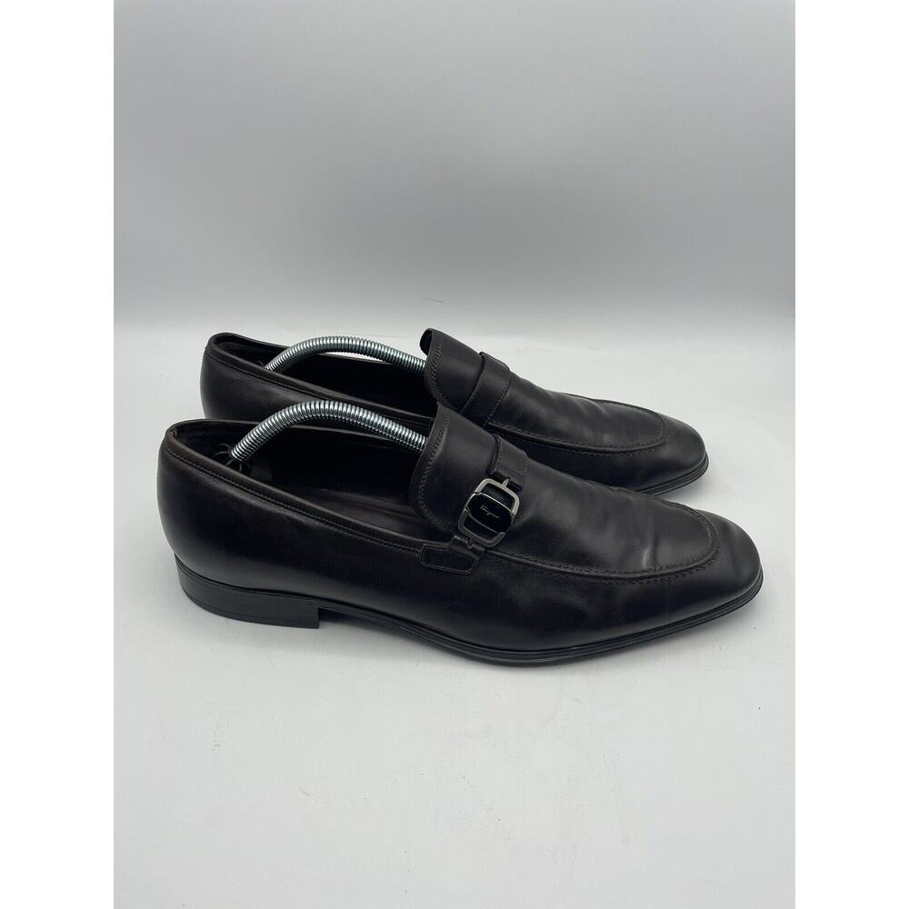 Salvatore Ferragamo Shoes Dark Brown Italy Buckle Wide Toe Loafer Dress 10.5 2E